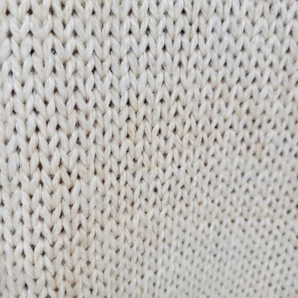 Vintage Hand Knit Cream with Pastel Floral Women's Cardigan Sweater Pointelle - Picture 9 of 13